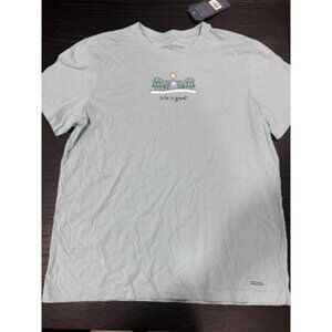 Life is Good Adirondack Crusher Tee Mens Large Beach Blue NEW